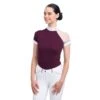 Cavalliera Women's Modern Dame Short Sleeve Show Shirt - Burgundy/White/Burgundy -Equestrian Supplies Shop 580839 800 800