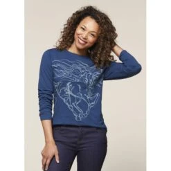 EQL Women's Windy Horse Long Sleeve T-Shirt - Admiral -Equestrian Supplies Shop 581800 800 800