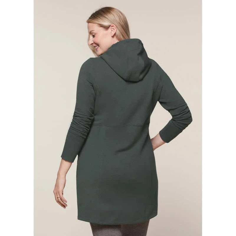 EQL Women's Weekender Fleece Hoodie Dress - Spruce 5 EQL Women's Weekender Fleece Hoodie Dress - Spruce - Image 3
