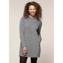 EQL Women's Weekender Fleece Hoodie Dress - Heather Grey -Equestrian Supplies Shop 582452 800 800