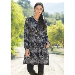 EQL Women's Ecovero Boheme Tunic Dress - Black Patchwork Paisley -Equestrian Supplies Shop 582617 800 800