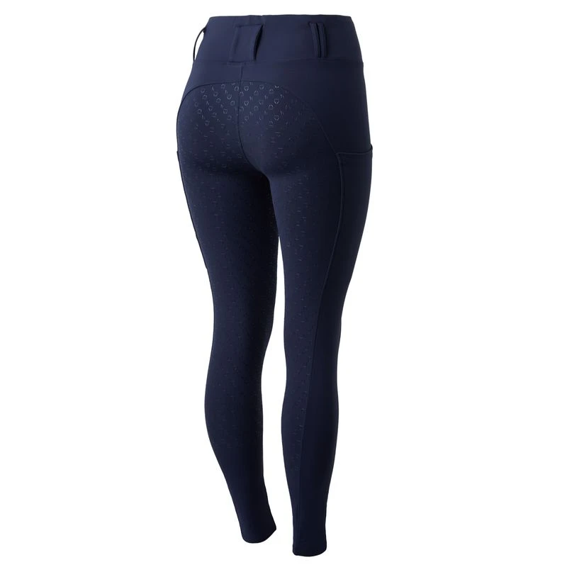Horze Women's Everly Full Seat Winter Riding Tights - Dark Navy 3 Horze Women's Everly Full Seat Winter Riding Tights - Dark Navy