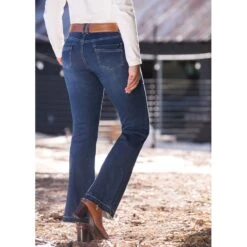 EQL Women's In Motion Bootcut Jean W/Raw Hem - Midnight Wash -Equestrian Supplies Shop 584681 800 800