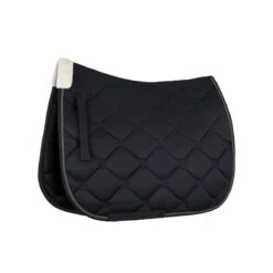 Horze Ghent Quick Dry Dressage Saddle Pad W/Faux Fur - Dark Navy