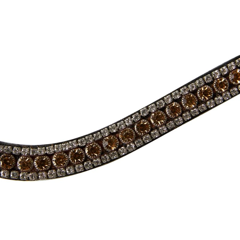 Horze Columbia Browband W/Crystals - Brown/Gold 4 Horze Columbia Browband W/Crystals - Brown/Gold - Image 2