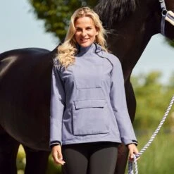 Horze Women's Ayla Waterproof Shell Riding Jacket - Grey Ridge Purple -Equestrian Supplies Shop 586370 800 800