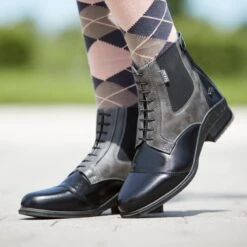 Horze Women's Kilkenny Two-Toned Paddock Boots - Black/Grey -Equestrian Supplies Shop 586643 800 800
