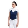 Cavalliera Women's POP Short Sleeve Show Shirt - White/Navy Blue 1 Cavalliera Women's POP Short Sleeve Show Shirt - White/Navy Blue -Equestrian Supplies Shop 587482 800 800