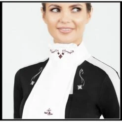 Fair Play Lucrezia Ready Tied Stock Tie - White/Burgundy -Equestrian Supplies Shop 594140 800 800