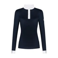 Fair Play Women's Meredith Half Turtleneck Long Sleeve Competition Shirt - Navy