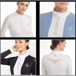 Fair Play Women's Claire Pearl Long Sleeve Competition Shirt - Blue 9 Fair Play Women's Claire Pearl Long Sleeve Competition Shirt - Blue -Equestrian Supplies Shop 594688 800 800