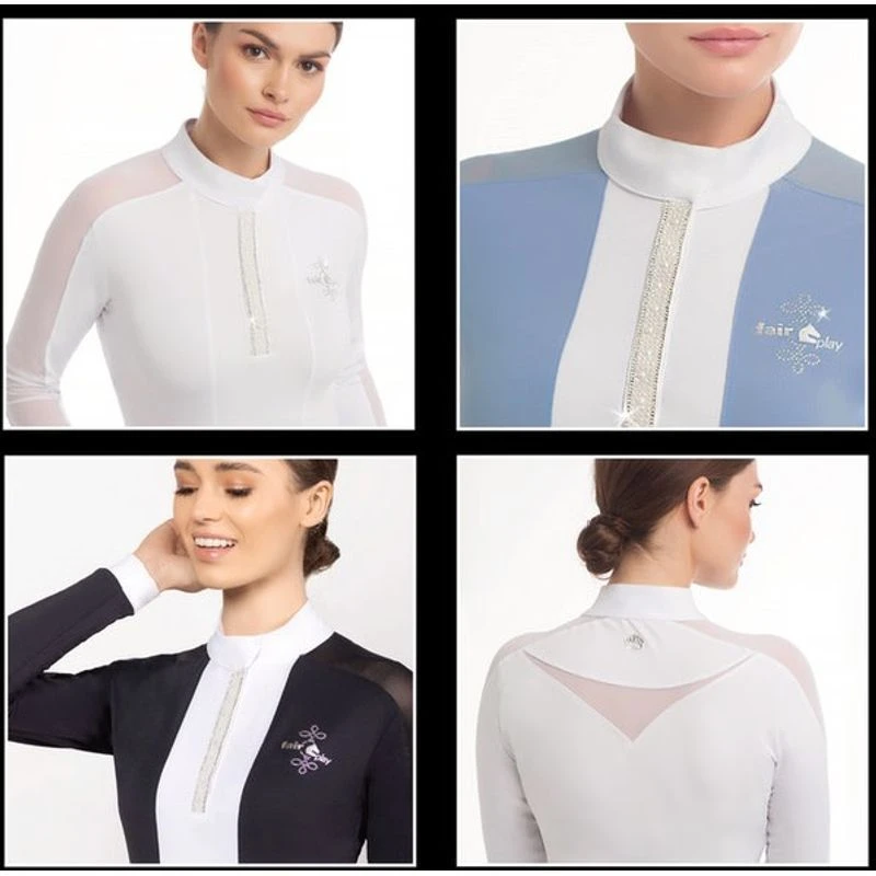 Fair Play Women's Claire Pearl Long Sleeve Competition Shirt - White 6 Fair Play Women's Claire Pearl Long Sleeve Competition Shirt - White - Image 4