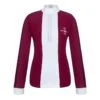Fair Play Women's Claire Pearl Long Sleeve Competition Shirt - Burgundy/White -Equestrian Supplies Shop 594951 800 800