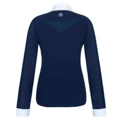 Fair Play Women's Claire Pearl Long Sleeve Competition Shirt - Navy/White -Equestrian Supplies Shop 594968 800 800