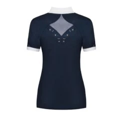 Fair Play Women's Cathrine Rose Gold Short Sleeve Competition Shirt - Navy/White -Equestrian Supplies Shop 595600 800 800