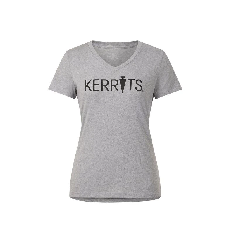 Kerrits Women's Logo V-Neck Tee - Heathered Nickle/Black 3 Kerrits Women's Logo V-Neck Tee - Heathered Nickle/Black