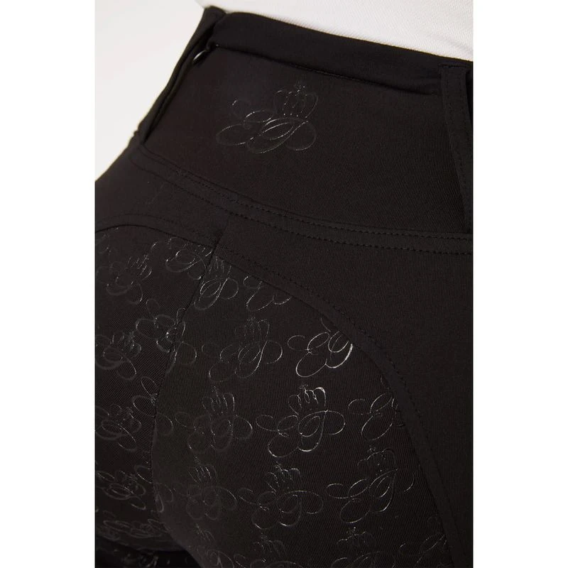 Horze Women's Rosie Full Seat Tights W/Rose Gold Zippers - Black 7 Horze Women's Rosie Full Seat Tights W/Rose Gold Zippers - Black - Image 5