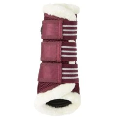 Horze Lincoln Faux Fur Brushing Boots - Merlot -Equestrian Supplies Shop 601717 800 800