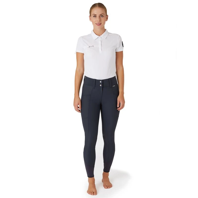 Horze Women's Indira Knee Patch Breeches - Inkwell Navy 6 Horze Women's Indira Knee Patch Breeches - Inkwell Navy - Image 4