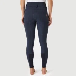 Horze Women's Tara High Waist Breeches Leather Full Seat - Inkwell Navy -Equestrian Supplies Shop 601936 800 800