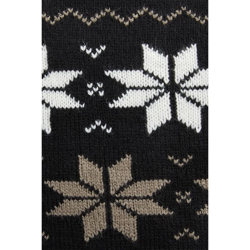 Horze Emily Snowflake Knitted Infinity Scarf - Black/Desert Taupe 4 Horze Emily Snowflake Knitted Infinity Scarf - Black/Desert Taupe - Image 2