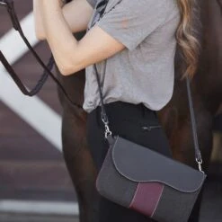 Oughton Vintage Canvas Paddock Crossbody - Graphite/Bordeaux -Equestrian Supplies Shop 603911 800 800