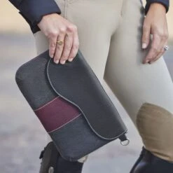 Oughton Vintage Canvas Paddock Crossbody - Graphite/Bordeaux -Equestrian Supplies Shop 603912 800 800