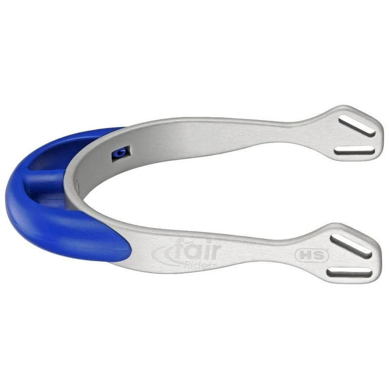 Herm Sprenger 20mm Rounded Neck Fairrider Spurs - Silver Aluminum/Blue 3 Herm Sprenger 20mm Rounded Neck Fairrider Spurs - Silver Aluminum/Blue