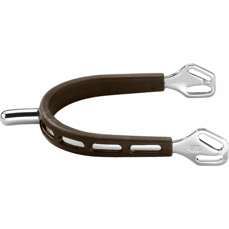 Herm Sprenger 25mm Rounded Neck Ultra Fit Extra Grip Spurs - Stainless Steel/Brown Grip 3 Herm Sprenger 25mm Rounded Neck Ultra Fit Extra Grip Spurs - Stainless Steel/Brown Grip