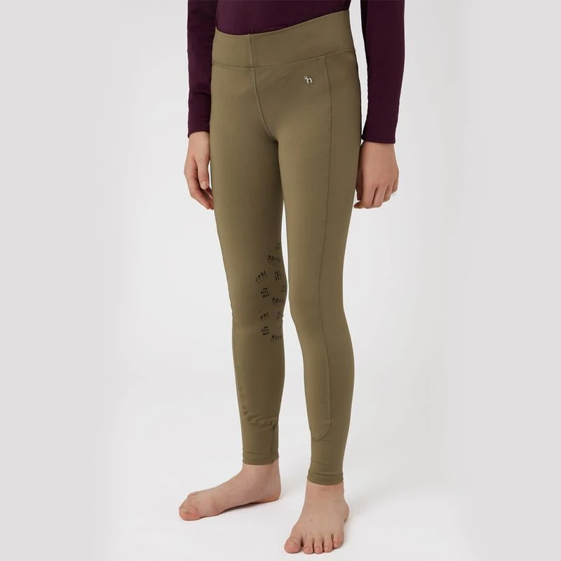 Horze Kids' Morgan Knee Patch Riding Tights - Nutria 4 Horze Kids' Morgan Knee Patch Riding Tights - Nutria - Image 2