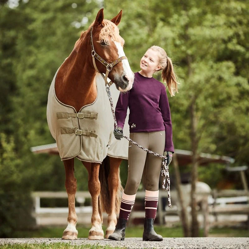 Horze Kids' Morgan Knee Patch Riding Tights - Nutria 6 Horze Kids' Morgan Knee Patch Riding Tights - Nutria - Image 4