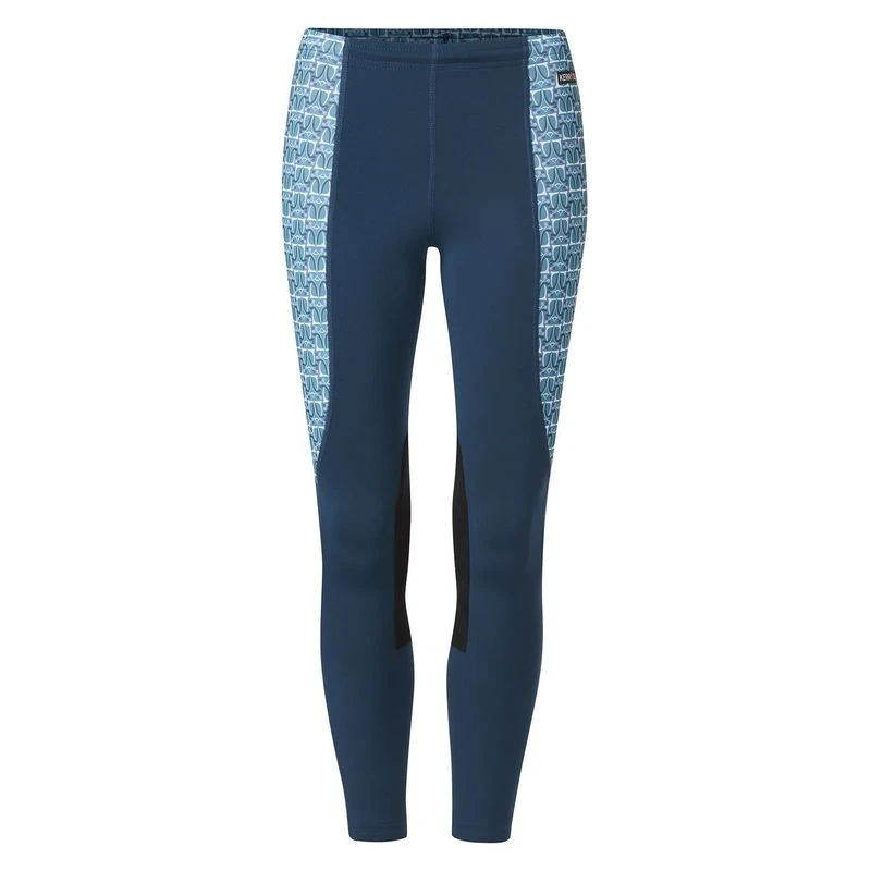 Kerrits Kids' Knee Patch Performance Tights - Lagoon/Peacock Iron Bouquet 3 Kerrits Kids' Knee Patch Performance Tights - Lagoon/Peacock Iron Bouquet