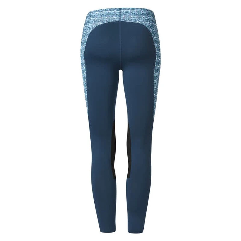 Kerrits Kids' Knee Patch Performance Tights - Lagoon/Peacock Iron Bouquet 4 Kerrits Kids' Knee Patch Performance Tights - Lagoon/Peacock Iron Bouquet - Image 2