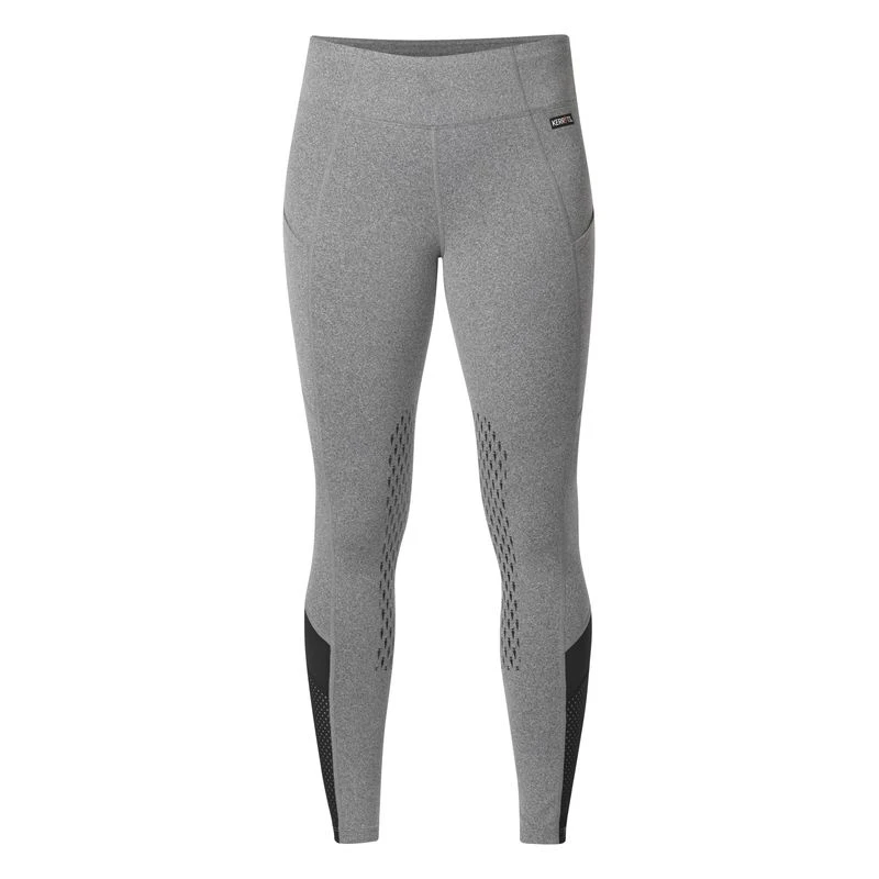 Kerrits Women's Free Style Knee Patch Pocket Tights - Charcoal Heather/Black 3 Kerrits Women's Free Style Knee Patch Pocket Tights - Charcoal Heather/Black