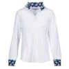 Ovation Kids' Ellie Quarter Snap Show Shirt - White/Blue Whims Horses -Equestrian Supplies Shop 616266 800 800