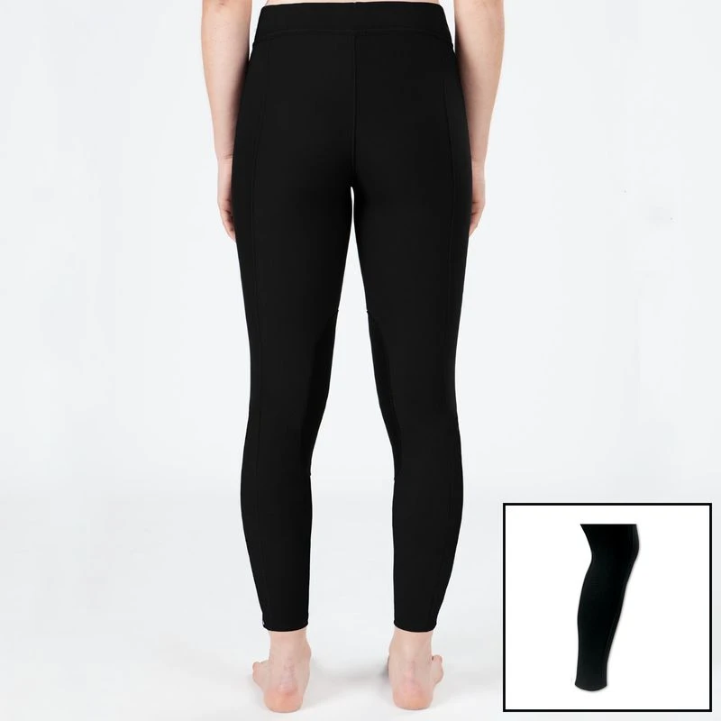 Irideon Kids' Powerstretch Knee Patch Breeches W/Sock - Black 3 Irideon Kids' Powerstretch Knee Patch Breeches W/Sock - Black