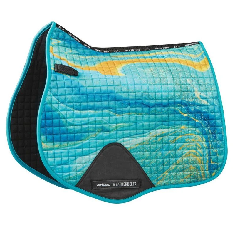 Weatherbeeta Prime Marble All Purpose Saddle Pad - Blue/Orange Swirl 3 Weatherbeeta Prime Marble All Purpose Saddle Pad - Blue/Orange Swirl