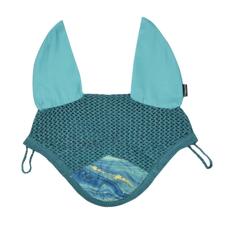 Weatherbeeta Prime Marble Ear Bonnet - Blue/Orange Swirl 3 Weatherbeeta Prime Marble Ear Bonnet - Blue/Orange Swirl