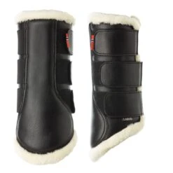 Horze Wellington Fleece Lined Brushing Boots - Black