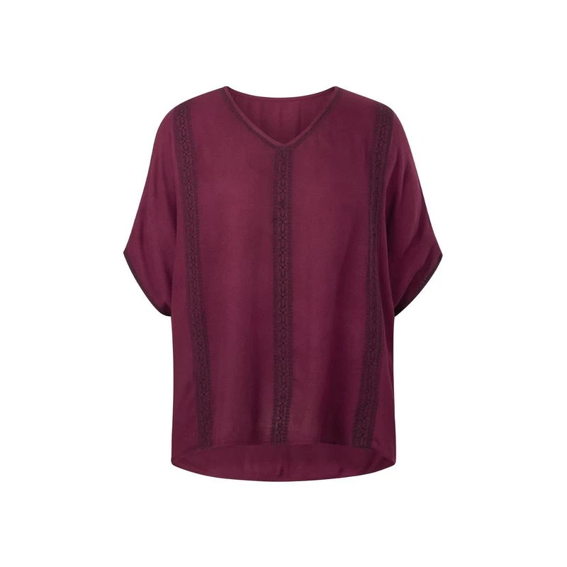 EQL Women's Embroidered EQ Stripe Top - Sangria 3 EQL Women's Embroidered EQ Stripe Top - Sangria