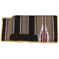 Western Rawhide Navajo Fleece Western Saddle Pad - Taupe/Black/Burgundy/White