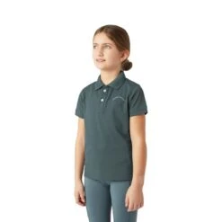 Horze Kids' Rae Technical Polo Shirt - Goblin Blue -Equestrian Supplies Shop 648997 800 800