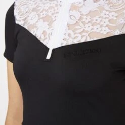 B Vertigo Women's Kayla Laced Short Sleeved Show Shirt - Dark Navy -Equestrian Supplies Shop 649948 800 800