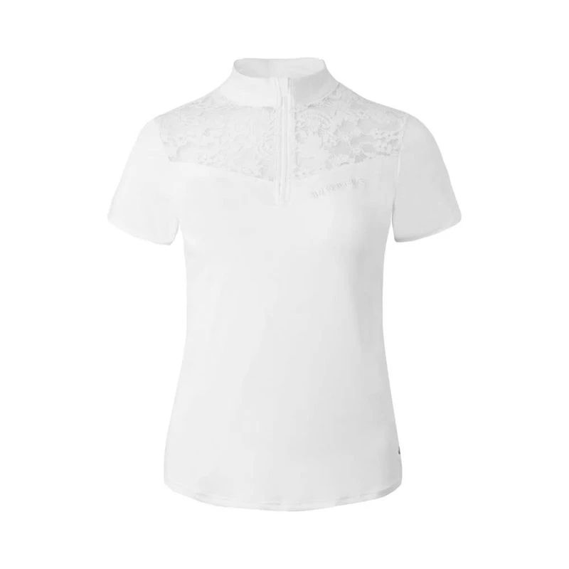 B Vertigo Women's Kayla Laced Short Sleeved Show Shirt - Brilliant White 3 B Vertigo Women's Kayla Laced Short Sleeved Show Shirt - Brilliant White