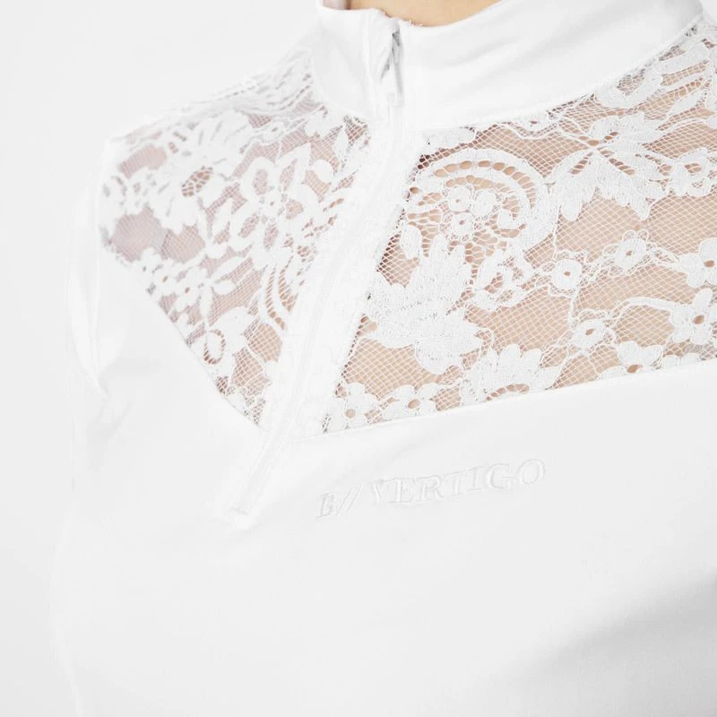 B Vertigo Women's Kayla Laced Short Sleeved Show Shirt - Brilliant White 6 B Vertigo Women's Kayla Laced Short Sleeved Show Shirt - Brilliant White - Image 4