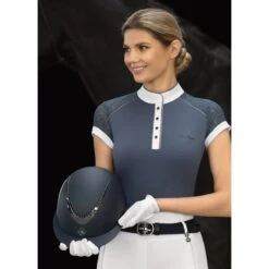 Fair Play Women's Anita Short Sleeve Competition Shirt - Steel Blue 8 Fair Play Women's Anita Short Sleeve Competition Shirt - Steel Blue -Equestrian Supplies Shop 655228 800 800