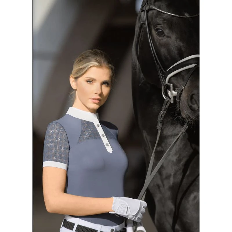 Fair Play Women's Aiko Short Sleeve Competition Shirt - Steel Blue 5 Fair Play Women's Aiko Short Sleeve Competition Shirt - Steel Blue - Image 3