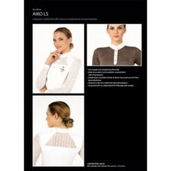 Fair Play Women's Aiko Long Sleeve Competition Shirt - Navy -Equestrian Supplies Shop 655572 800 800