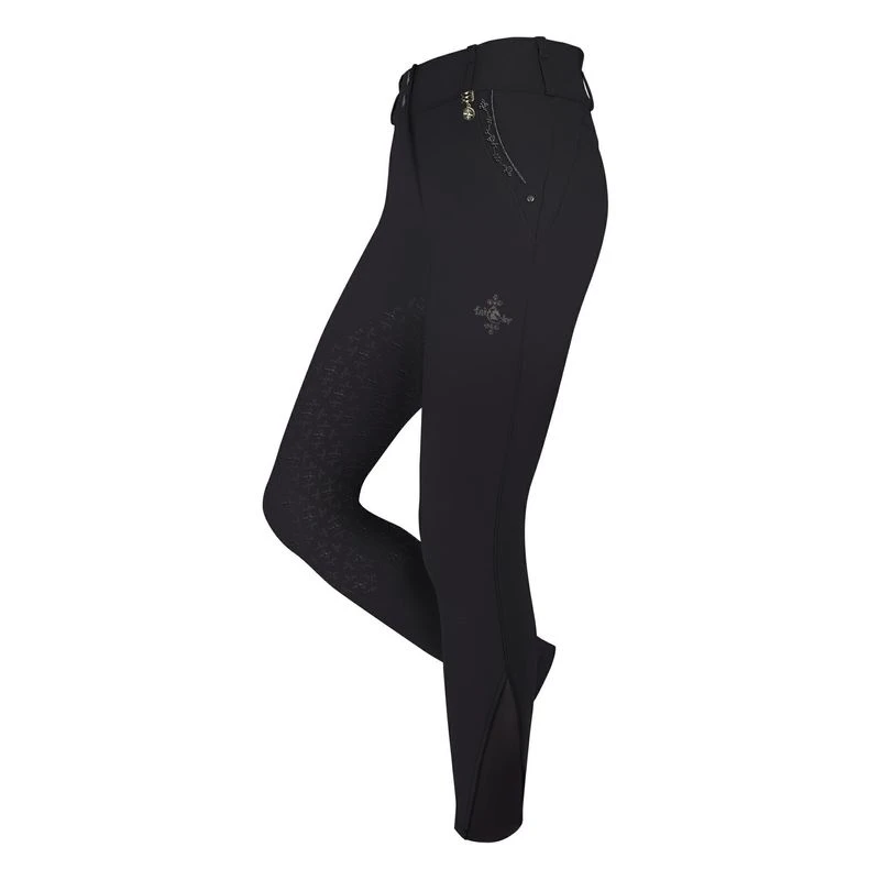 Fair Play Women's Jasmine Fleur Full Seat Breeches - Black 3 Fair Play Women's Jasmine Fleur Full Seat Breeches - Black