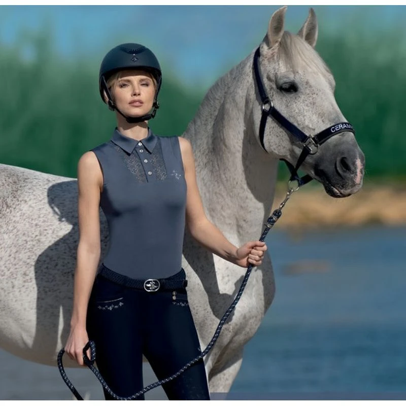 Fair Play Women's Alina Sleeveless Polo Shirt - Steel Blue 5 Fair Play Women's Alina Sleeveless Polo Shirt - Steel Blue - Image 3